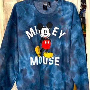 Mickey Mouse Crew Neck The Dye Blue Size Medium